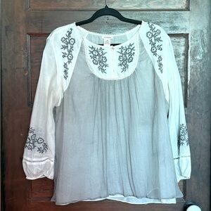 Sundance Embroidered Blouse in Size XL